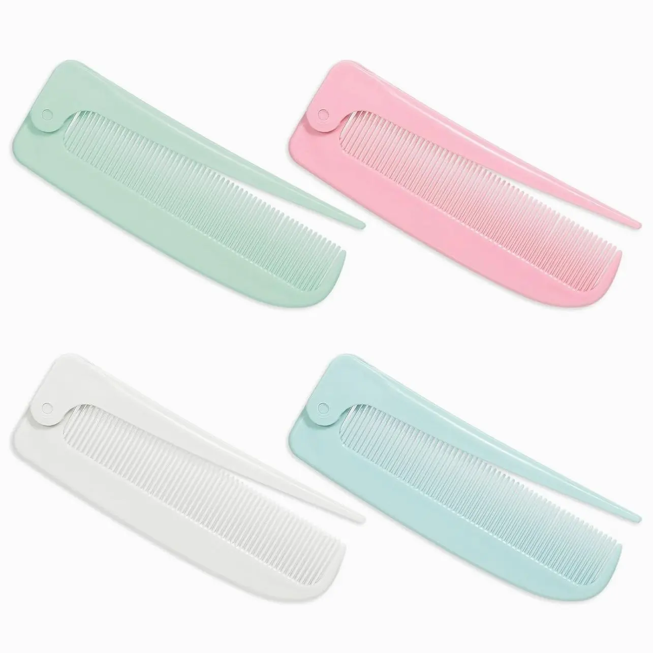 4 Pcs Rat Tail Folding Combs, Hair Parting Comb Travel Foldable Comb for Men & Women, Portable Small Mini Travel Styling Combs for Braids & Hair Styling
