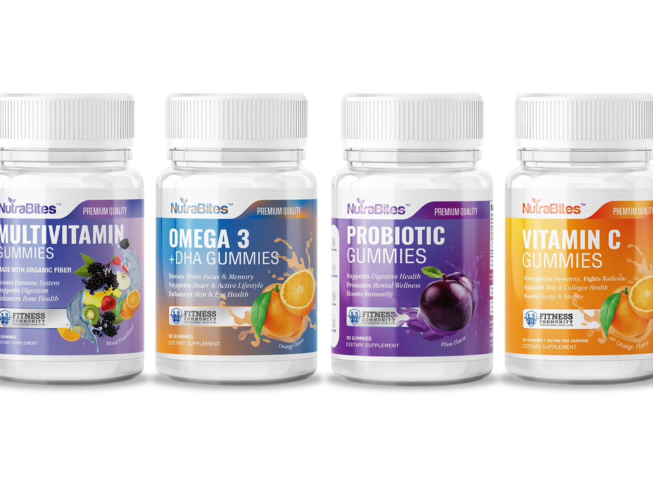 Daily Essentials Bundle for Men Multivitamin Omega 3 Probiotic & Vitamin C Gummies for Energy Immunity Heart Health Collagen Support