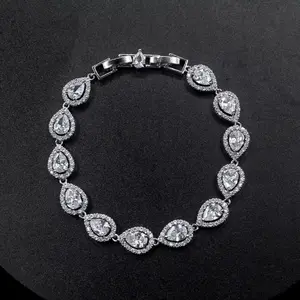Ove Teardrop Diamond Bracelet - Silver, Gold