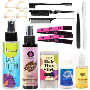 16Pcs Wig Glue Kit – Lace Tint, Melt Spray, Wax Stick & Remover Set