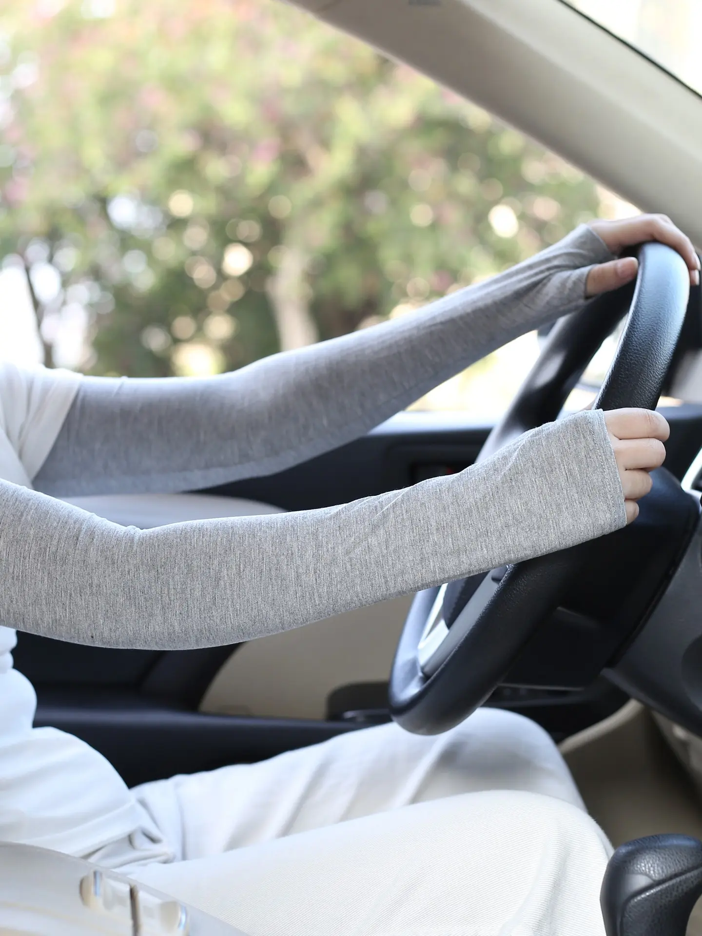 Summer Thin Casual Daily Sun Protection Hand Sleeves for Women, Long Sleeve Car Driving Sweat Absorbing Arm Sleeves, Outdoor Simple Fake Sleeves