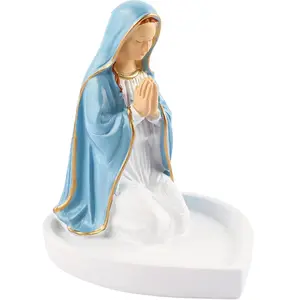Virgin Mary Rosary Holder, 5.5" Virgin Mary Statue, Blessed Mother Figurine, Perfect Catholic Gift for Women, Ideal Catholic Home Decor