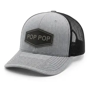 Pop Pop Hat – Leather Patch Trucker Hat, Funny Snapback Cap, Bold Grandpa Pride Hat, Family Love Statement Hat, Viral Tiktok Gift For Pop Pop, Birthday Gift Idea, Everyday Casual Cap
