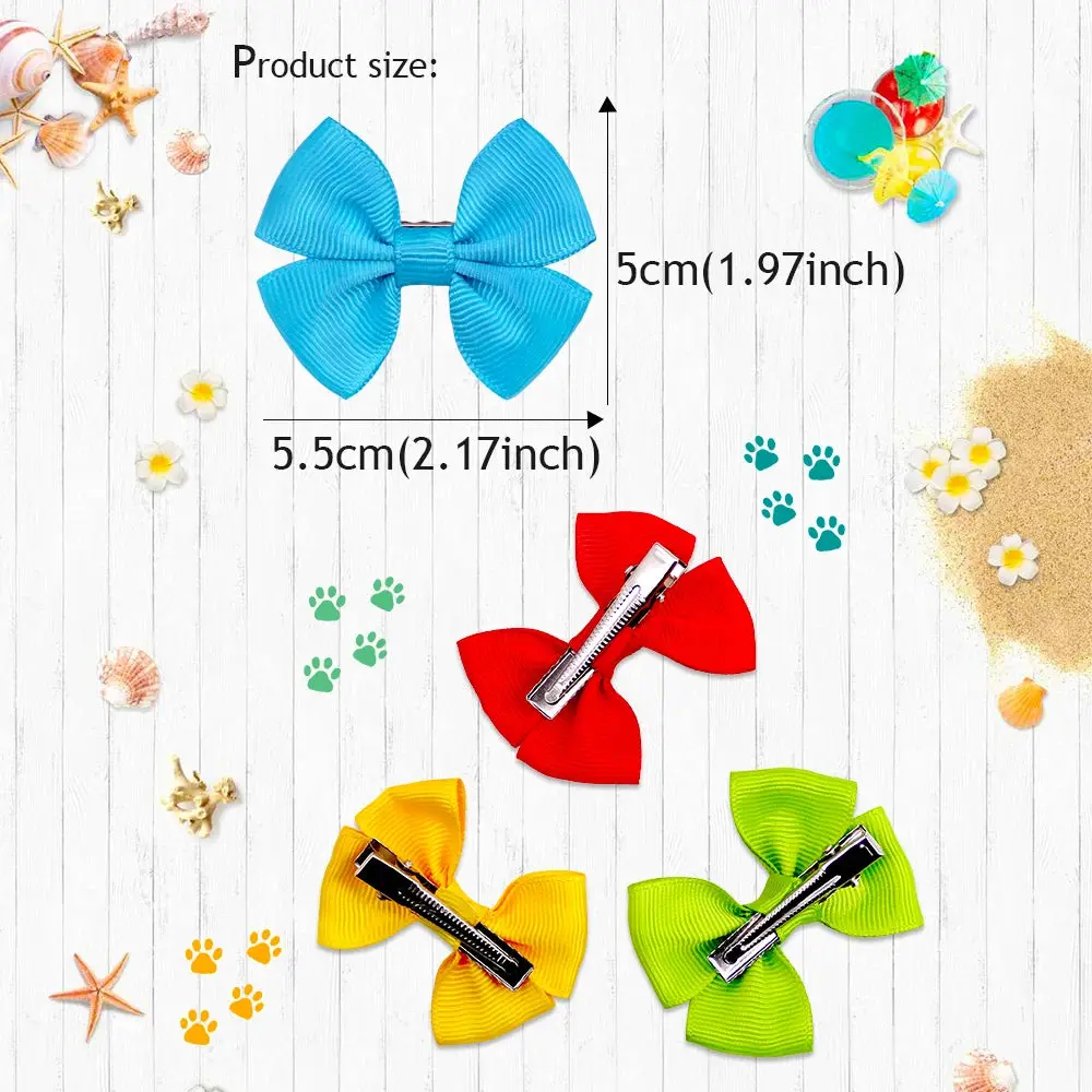 2PCS Dog Hair Bows Cute Bowknot Clips for Puppies & Kittens