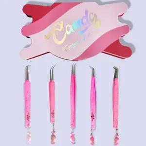 Candy Charm Lash Tweezer Collection 5pcs for Classic and Volume Lashes