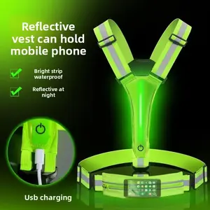 LED light-up vest night running protective flash vest riding reflective clothing stretch clothing protective horse clip