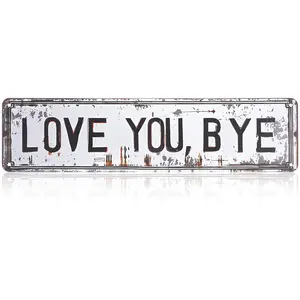 "Love You Goodbye" Metal Sign, 16 * 4 Inch "Love You, Goodbye" Metal Decorative Plaque, Modern Love Themed Metal Mural, Multi-purpose Family Themed Wall Decor, Suitable for Home, Entrance, Corridor, Room, Wedding Decor, Novel Street Signs