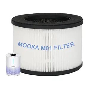 MOOKA Genuine True H13 HEPA Air Filters Replacement for M01 Purifier, Removes Dust, Smoke, Odor, Dander, Pollen, 1 Pack and 2 Packs Filters