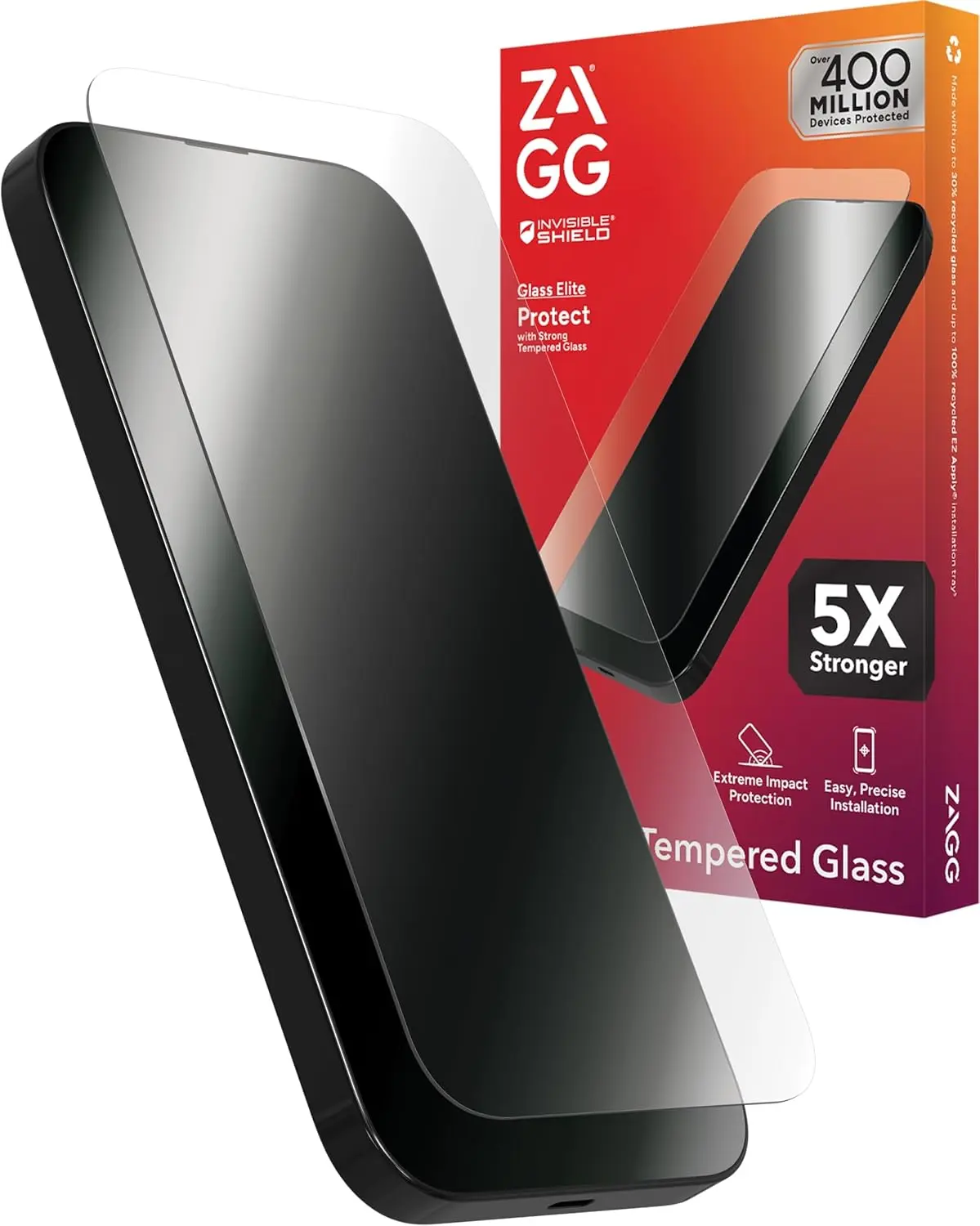 ZAGG InvisibleShield Glass Elite Screen Protector for iPhone 15, Smartphone-Cellphone Protection Accessory, Device Cover, Accessories, Shockproof