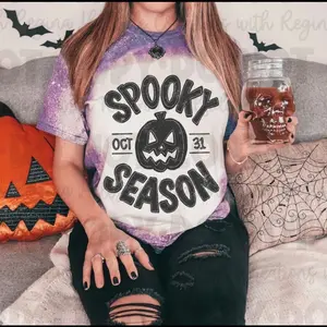 Bleached Halloween Shirt-Spooky Season
