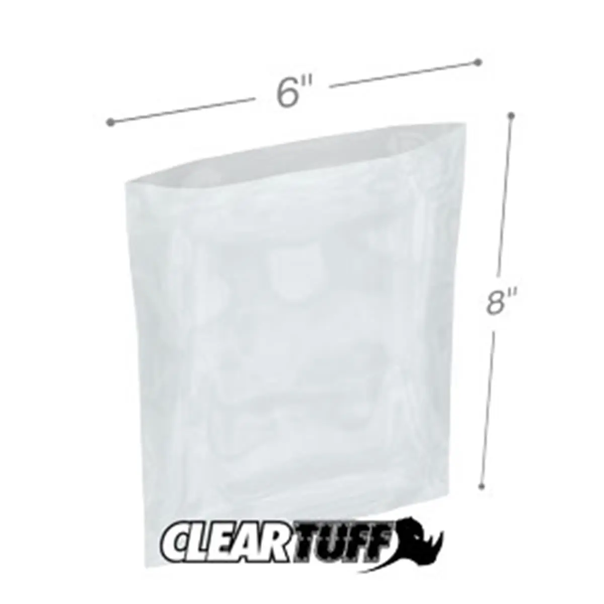 212 MAIN Recyclable LDPE Plastic Flat-Top Poly Bags, 6 in x 8 in, 0.002 Gauge, Case of 1000, Industrial Plastic Trash Bags for Packing, Clothes, Shipping