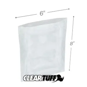212 MAIN LDPE Plastic Flat-Top Poly Bags, 6x8 in, 0.002 Gauge, Case of 1000, for Food, Shipping, Packing