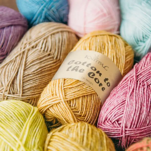 KnitPal Cotton to the Core, 6-Pack DK Light Worsted Weight, Beginner-Friendly, Absorbent, Ideal for Baby Items & Dish Cloth Yarn