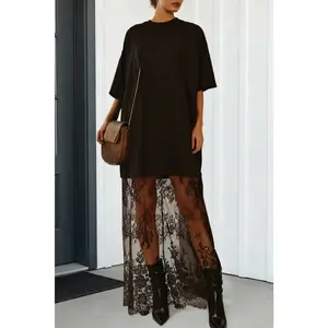 Floral Lace Patchwork Maxi Dress