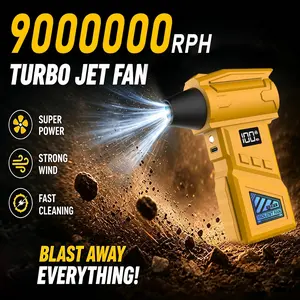 Cordless Handheld Blower: 9000000RPH Mini Turbo Fan for Snow, Leaves& Deep Cleaning with Digital Display, Ergonomic Grip | Blows Dust from Car, Keyboard, PC, Ideal Portable Tool for Home, Office, Garage& Outdoor, Birthday Gift