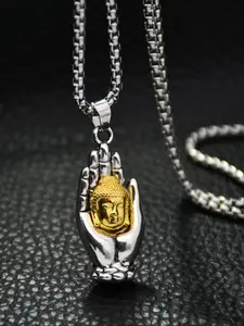Lucky Hand Of Fatima Pendant Necklace for Women & Men, Hamsa Necklace, Stainless Steel Jewelry for Party, Daily Clothing Decor, Trendy All-match & Exquisite Jewelry for Birthday Gift