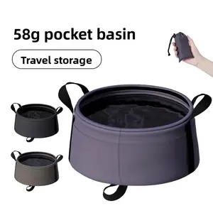 Collapsible Travel Basin Lightweight Folding Bucket for Camping Hiking Washing Face Laundry Outdoor Water Storage