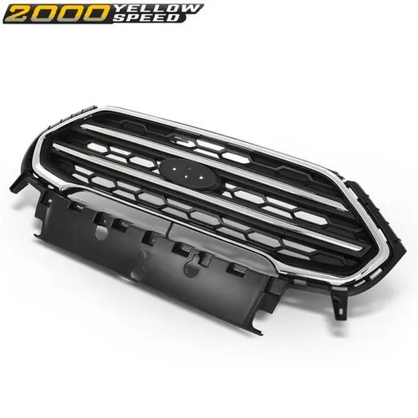 100% Brand New Front Bumper Upper Grille Assembly, Chrome, High Quality Materials, Durable Use, Easy to Install, Factory Direct Pricing, Fit for Ford EcoSport 2018-2022, Car Exterior Decoration Accessory