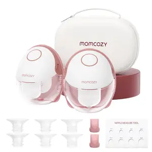 【Live Only】Momcozy  Hands-Free Mobile Breast Pump | M6, Wearable Breast Pump, Ideal Rhythm, DoubleFit Flange, Better Fit, More Discreet, 3 Modes and 9 Levels, 24mm - 2 Pack Comfort Red