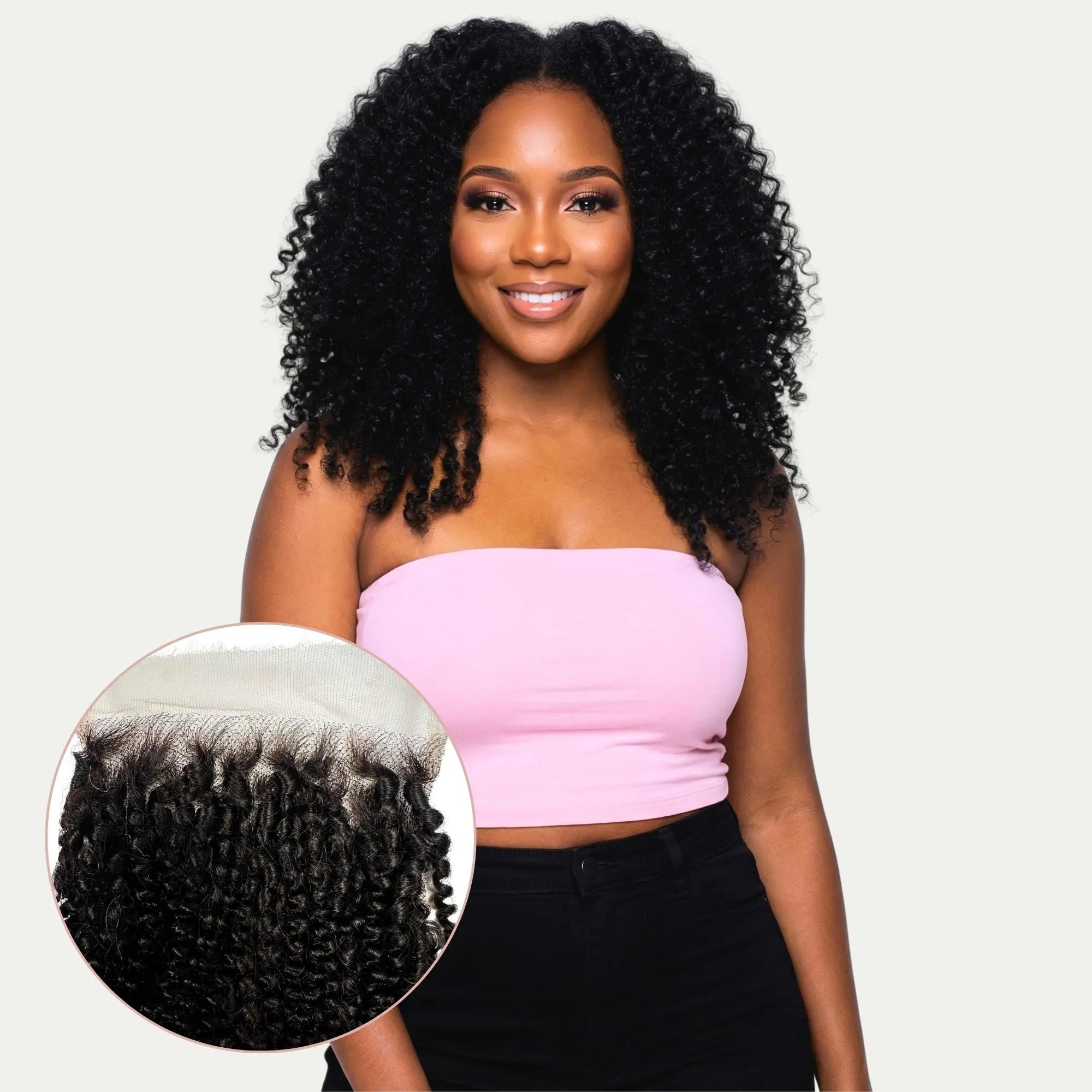 Afro Kinky Curly 5x5 HD Lace 100% Human Hair Closure - Bigger Lace, Bold Texture, Natural Density, Seamless Blend, Ideal for Sew-Ins & Wig Making