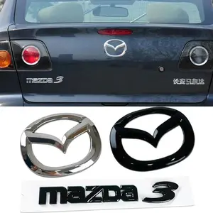 Plastic Car Body Sticker Steering Wheel Center Emblem for Mazda 3 Front Rear Logo Badge Decoration