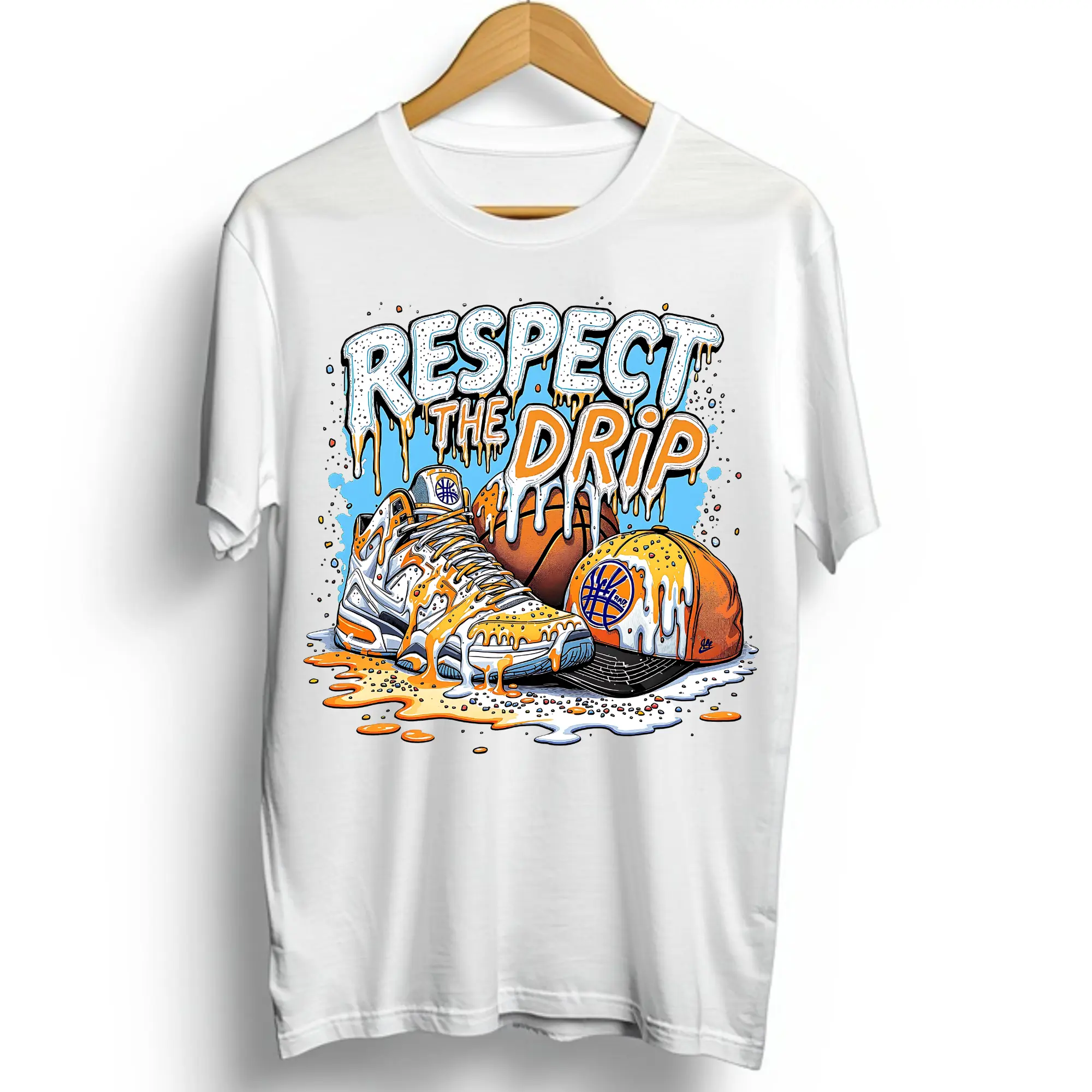 Ready-To-Press Respect The Drip Basketball Design Direct-To-Film Print - DIY Material, T-Shirt Printmaking Accessory for Toys & Hobbies Specialty DIY Supplies, Diy Products