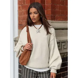 Harmony Balloon Sleeve Knit Sweater Beige