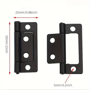 10pcs Non-mortise Hinge Heavy Duty Hinge For Wooden Box Hinge For Furniture 2.0inch*0.91inch, Interior Door Hinges With Mounting Screws