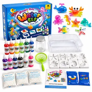 Magic Water Elf Toy Kit – 12 Colors & 8 Molds Aqua Fairy DIY Water Gel Set for Kids, Sensory Water Pets Maker STEM Educational Craft Toy, Creative Arts & Crafts Gifts for Boys Girls Ages 3+，Creative Craft Gift for Birthday