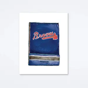 Atlanta Braves Navy Art Print