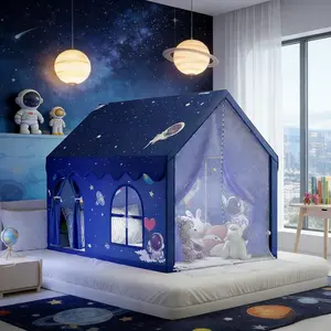 Jumbo Kids Play Tent | Fairy Tale Castle | Windows Curtains Carry Bag | Sturdy Steel Frame | Portable Outdoor Playhouse | Early Learning & Party Decor | Halloween Christmas Birthday Gift | No Accessories