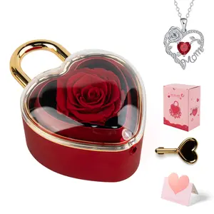 【Mother’s Day Gift】Soap Rose jewelry box, containing a heart-shaped rose pendant necklace Heart necklace A perfect gift for mom or grandma, ideal for Mother's Day or Valentine's Day.