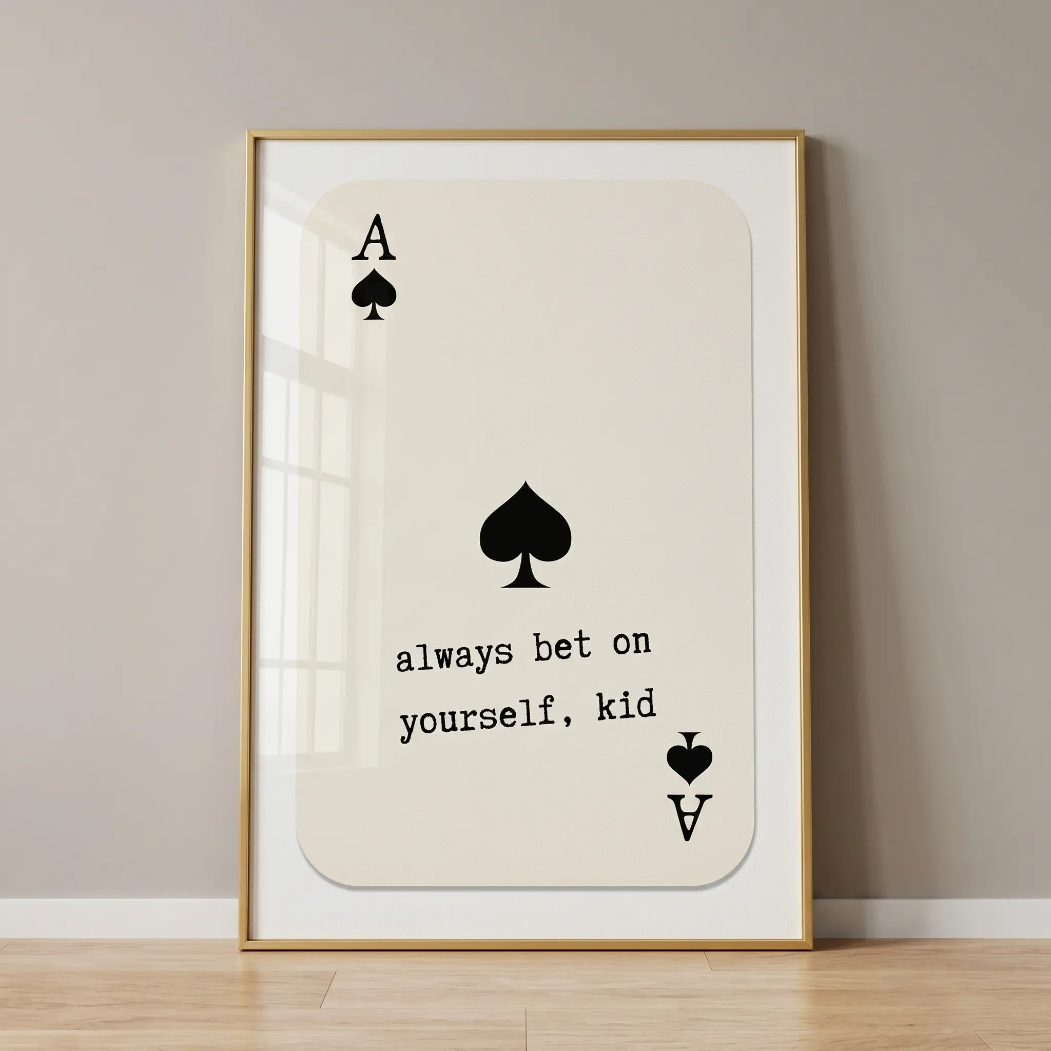 Trendy Playing Card Art, Ace of Spades Print, Daily Affirmation Poster, Dopamine Decor, Preppy Wall Art, Retro Dorm Room Decor Poster Unframe