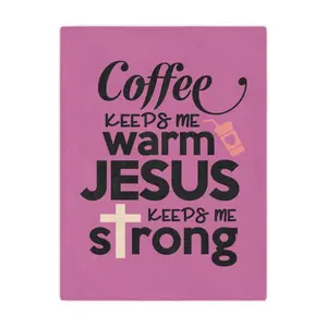 Seasonal blanket, religion and coffee, best of both world cozy comfy Minky Blanket Perfect for a Christmas gift
