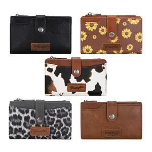 Wrangler Wallet for Women Cow Print Bifold Wallet Card Cases & Money Organizers