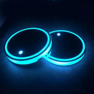 Waterproof LED Light Up Car Coaster, Car Interior Decorative Light, USB Rechargeable Car Coaster, Car Accessories for Decoration