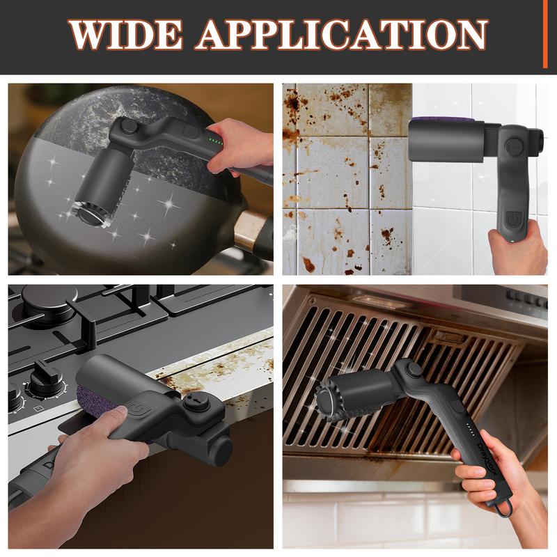 Drayvorx Electric BBQ Grill Brush Cordless and Rechargeable,Two Replacement Cleaning Brushes,Adjustable Angle, Barbecue Accessories,Barbecue Utensils,Wire Brushes for Cleaning Rust, Grill, Dirt, Paint Removal, Welding