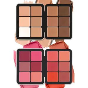 12 Color Concealer & Blush Palette, 2 Counts Matte Concealer & Blusher, Long Lasting Contour Hilighter Blusher Palette, Makeup Products for Women & Girls
