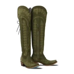 Lexington OTK Corset - Olive Suede