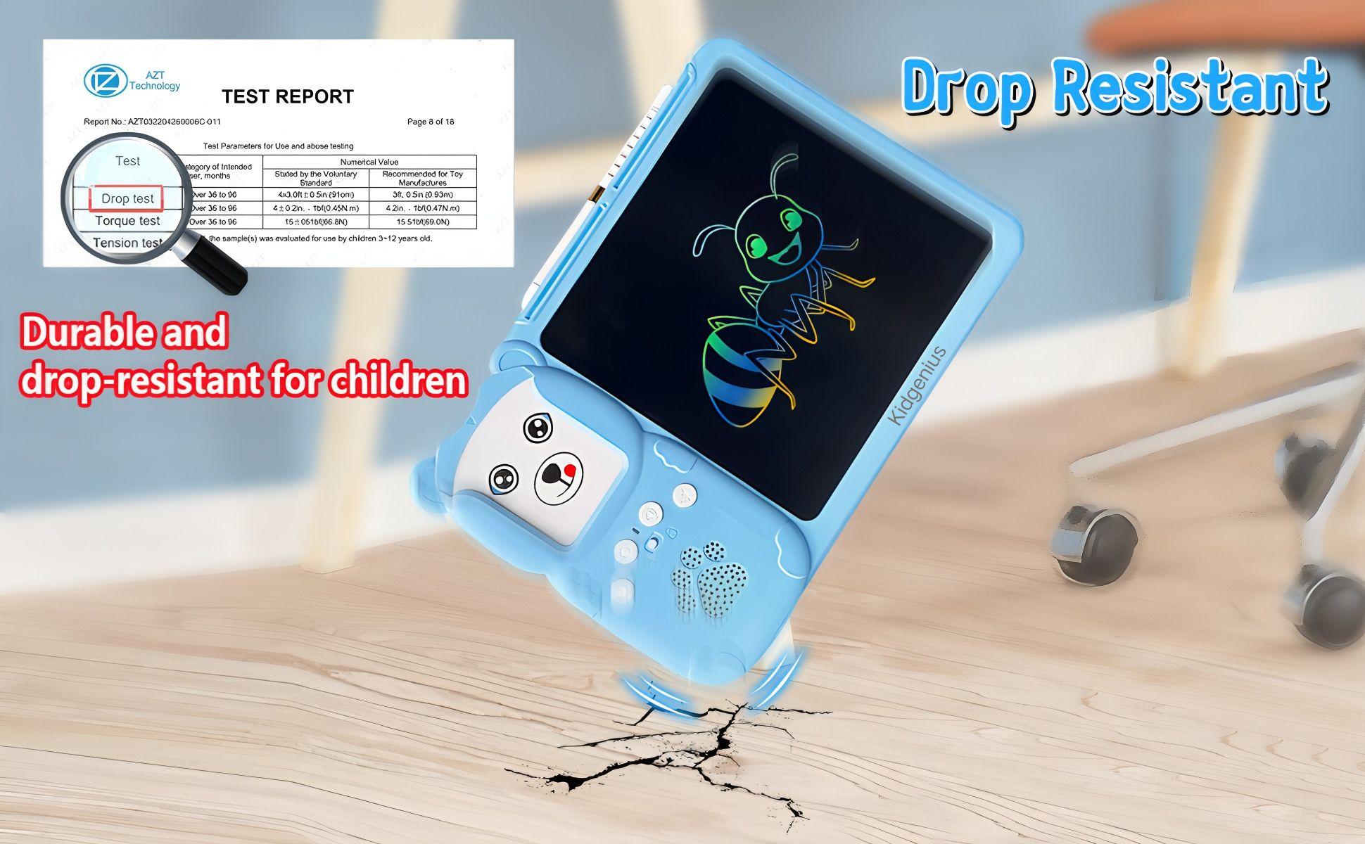 KIDGENIUS Bilingual Flashcards for Toddlers Spanish and English Learning Tool with Colorful Drawings Erasable Screen Quick Erase Button Portable LCD Tablet for Kids Early Education Back to School Gift  Artificial