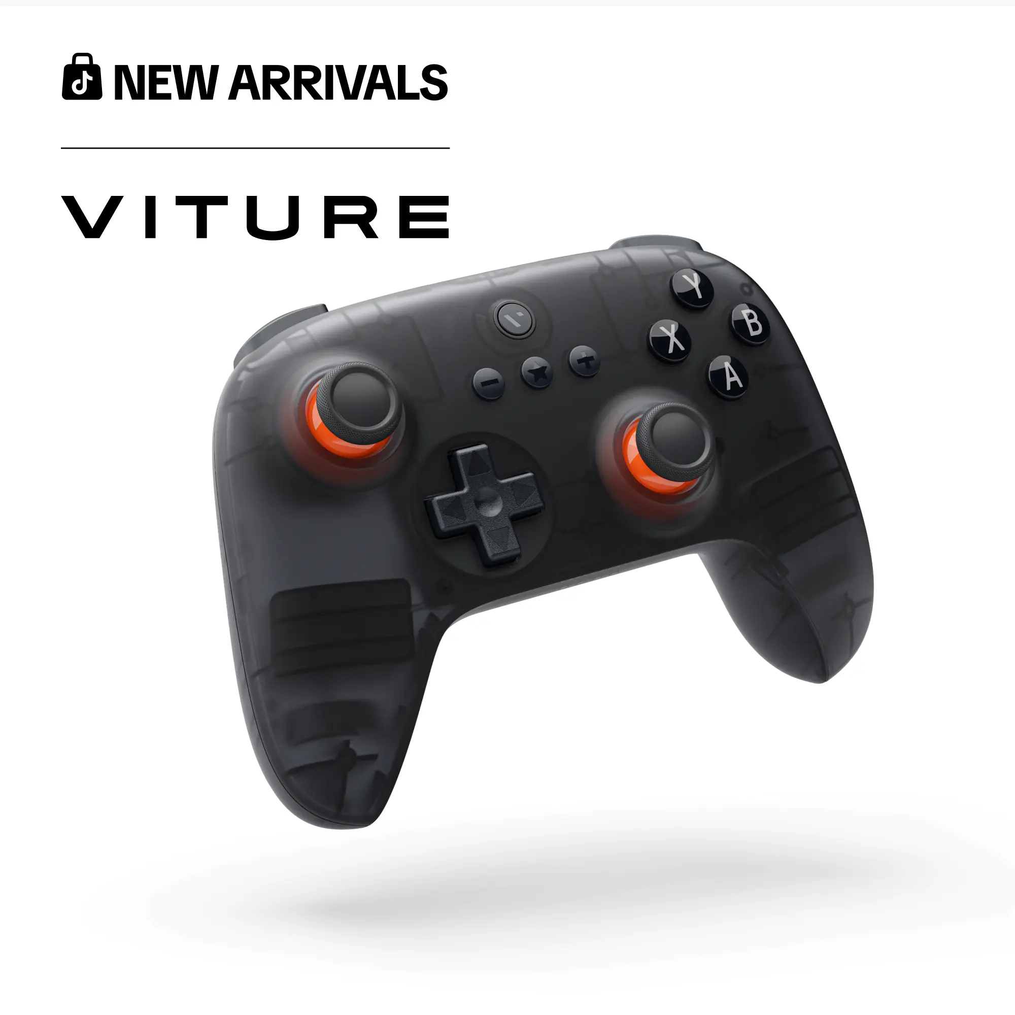 VITURE x 8BitDo Ultimate C Special Edition Wireless Plastic Game Controller - 480mAh Rechargeable Peripheral with 6-Axis Motion Aim, Rumble Vibration, Enhanced Triggers, Wake On Shake, Tactile Buttons, Stable Connection for Switch, Mobile Devices