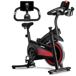 LIVIVOX Ultra-Quiet Home Gym Compact Exercise Bike with 300 lbs Capacity Silent Belt Drive LED Monitor 5-Point Support Frame Adjustable Seat Handlebars for Home Fitness