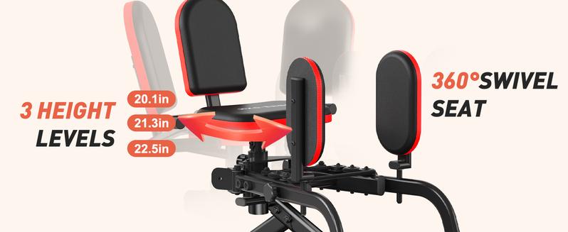 HXD-ERGO Hip Adduction/Abduction Machine for Home Gym Adjustable Glute Trainer Suitable for Men and Women Thigh Workout Equipment for Strength Training