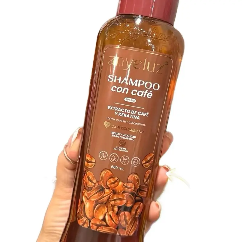 ANYELUZ Shampoo with Coffee Extract 500ml - Keratin Infused Formula for Coffee Lovers