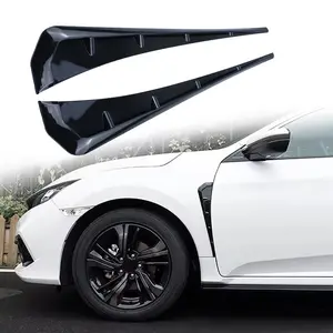 2 pieces of car fender simulation air outlet side with body decoration, carbon fiber universal side wing blade fender, Car Decals