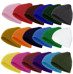 Unisex's Short Beanie Knit Hat Sports Winter Outdoors Cuff Plain Skull Ski Cap