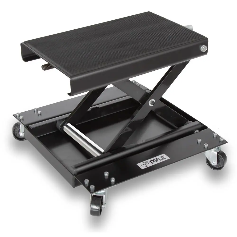 Compact Portable Motorcycle Lift Jack | Steel Construction with Anti-Skid Pad -  2200lb Capacity, Ideal for Lifting Bikes & Automotive/Motorcycle Tire Repair/Maintenance