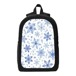 Silver white Snowflake Elements Backpack Lightweight Casual Backpack with Zip Closure Adjustable Straps, Applicable to for Women and Men