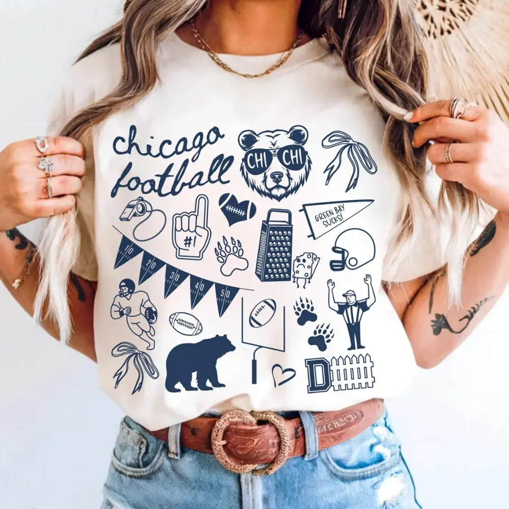 Chicagoo Football Shirt, Chicagoo Game Day Tee, Gift for Chicagoo Football Fan Gift, Bear Tops