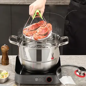 Stainless Steel Steamer Pot Set with Glass Lids, Christmas Gift Idea, Includes 3 Pots, 3 Lids & 3 Steamers, Perfect for Festive Meals